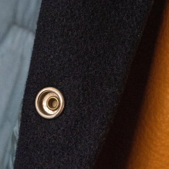 Whiting Vintage 60s Varsity Jacket Leather Wool Collegiate I U of C Preppy Coat